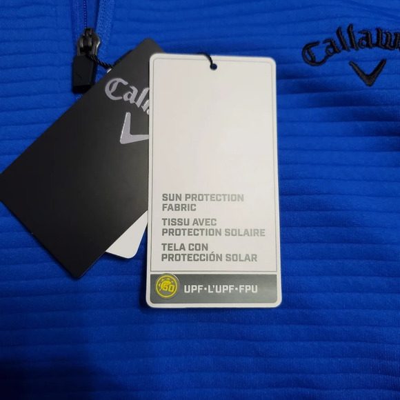 NWT Callaway Men's Textured Stripe 1/4 Zip Golf Pullover Sweater S - Picture 8 of 9